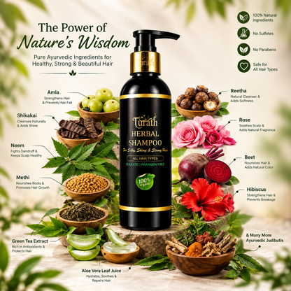 Turath Care Herbal Shampoo With Ingredients